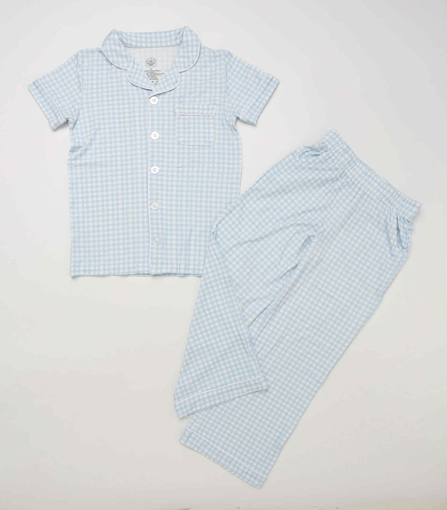 Blue Gingham Bamboo Pajamas