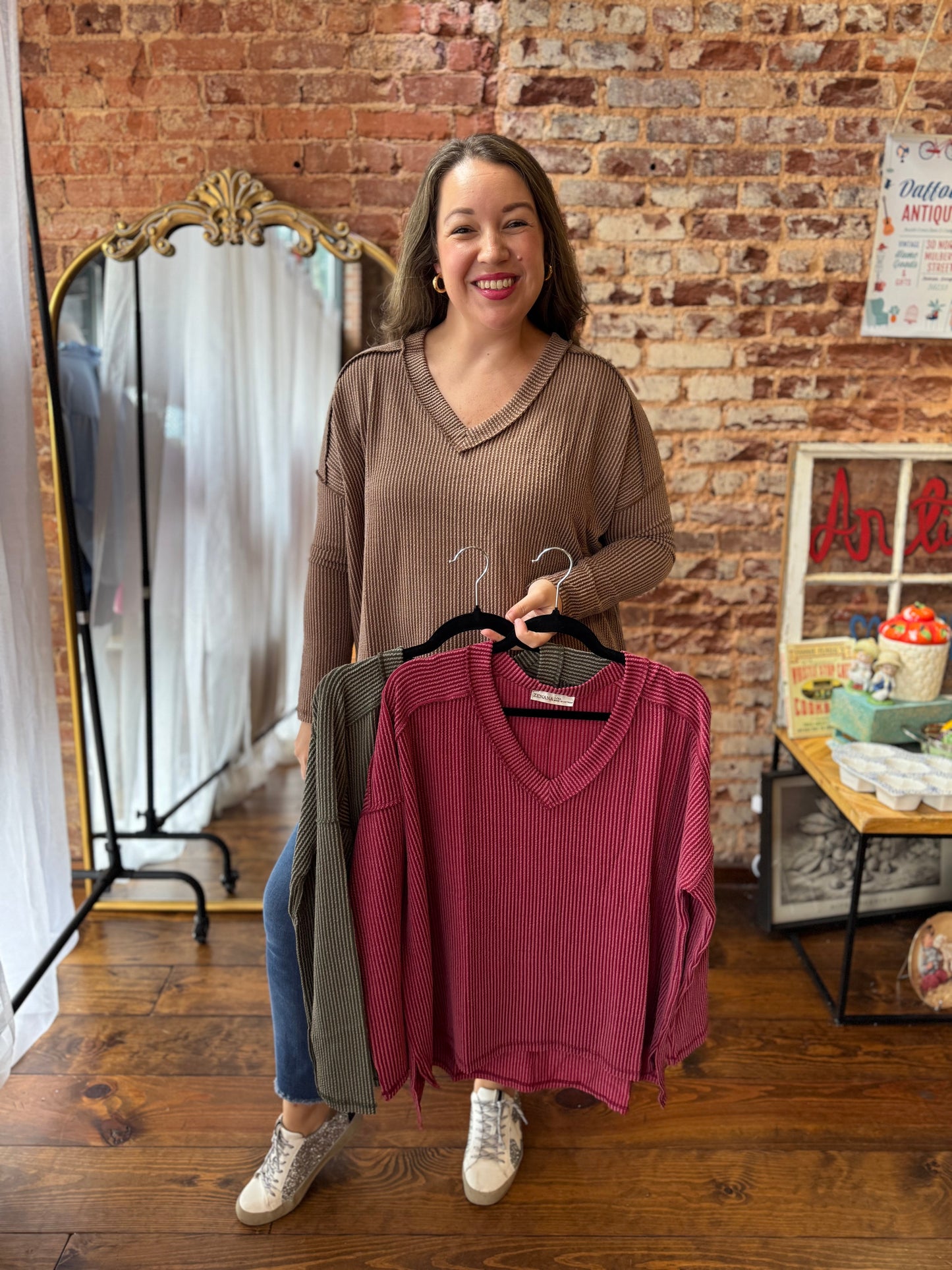 Simple Long Sleeve Ribbed Knit Top - Fall Doorbuster