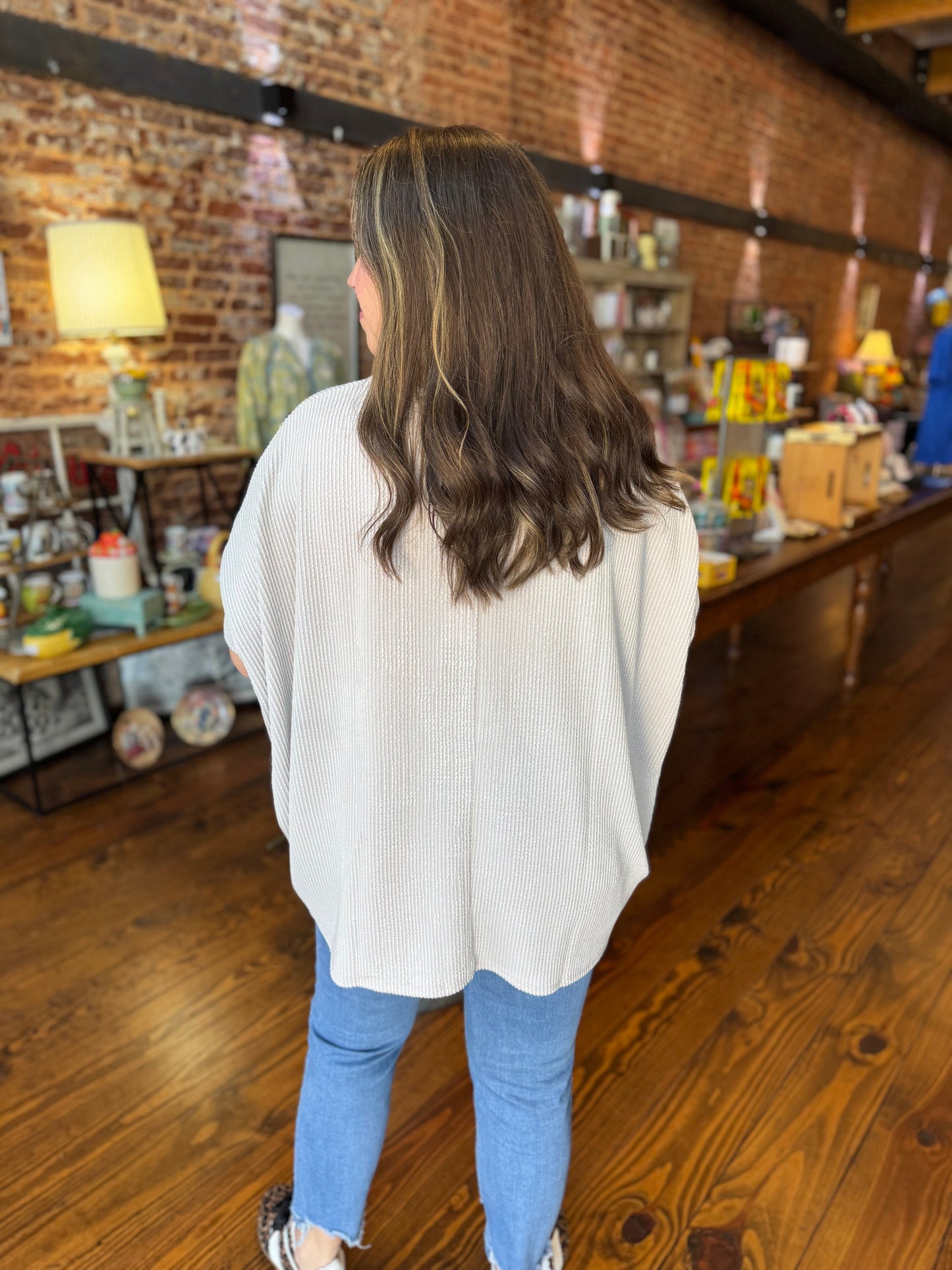 Stephanie Ribbed Poncho Top