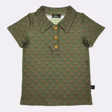 Buck Boy Green Collar Shirt - YTH