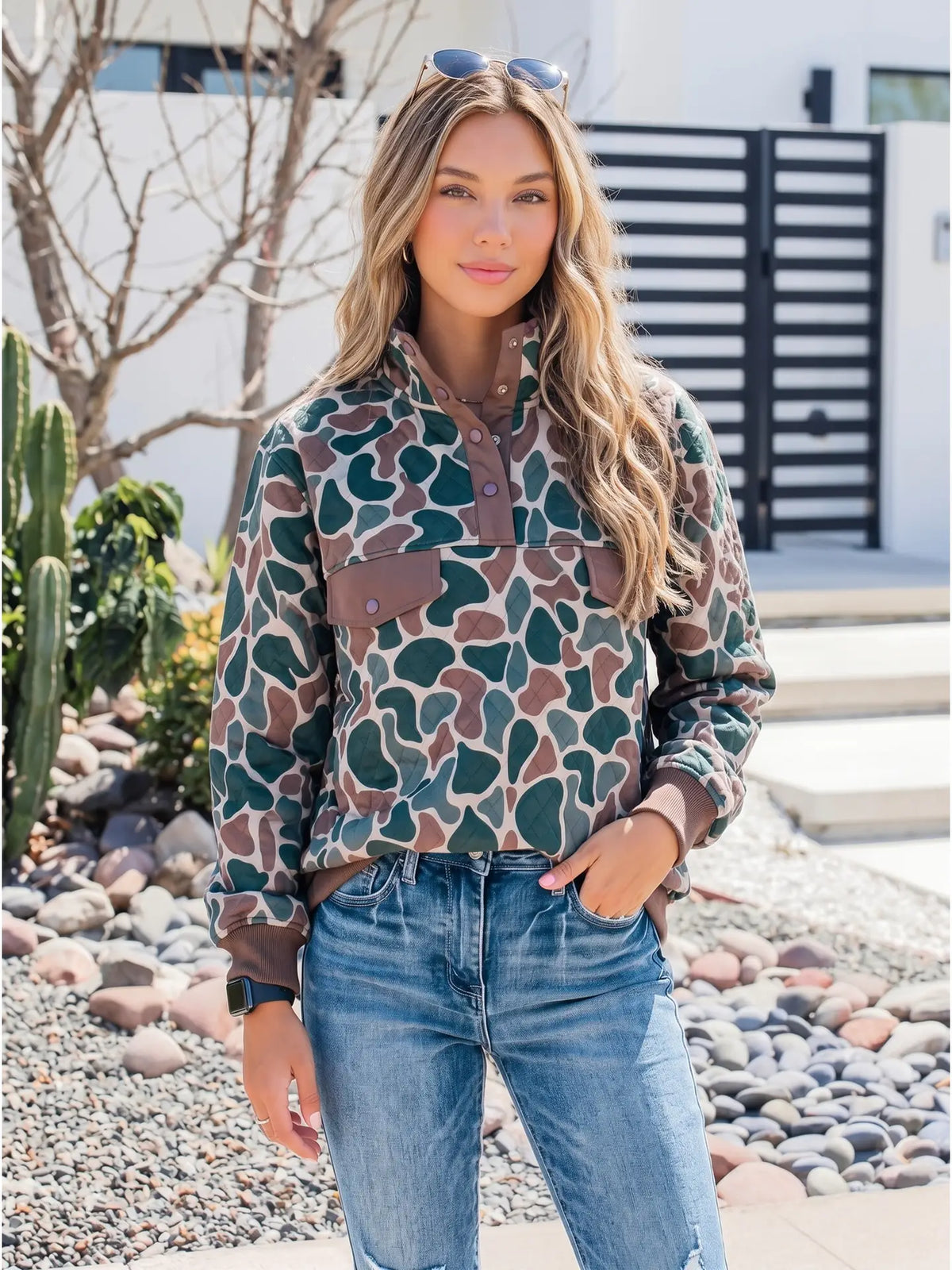 Camo Quilted Pullover