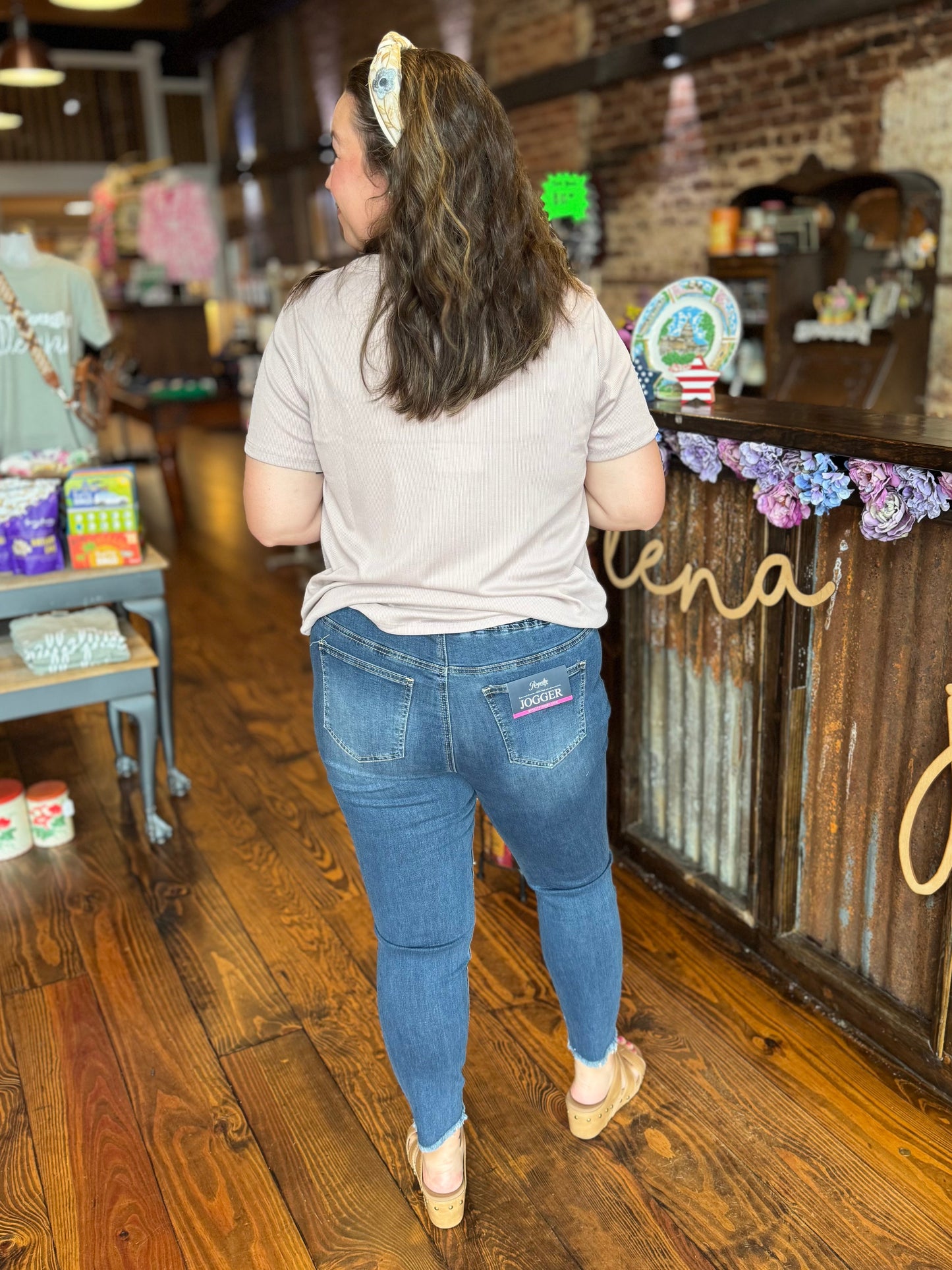 Missy Medium Wash High Rise Joggers