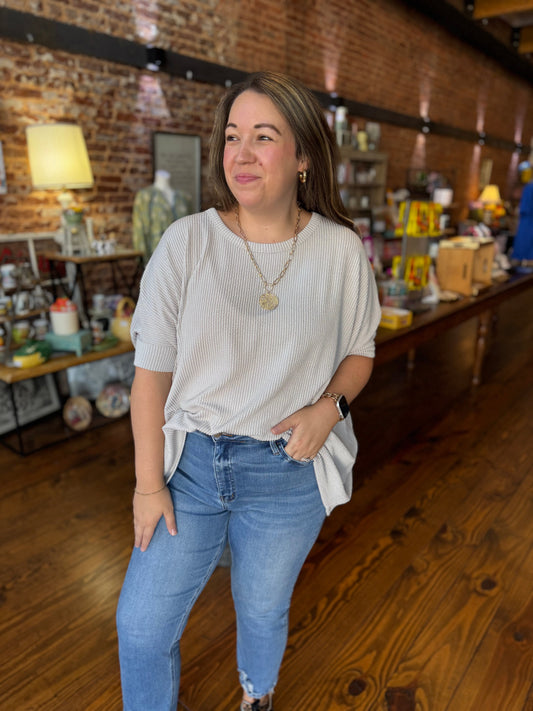 Stephanie Ribbed Poncho Top